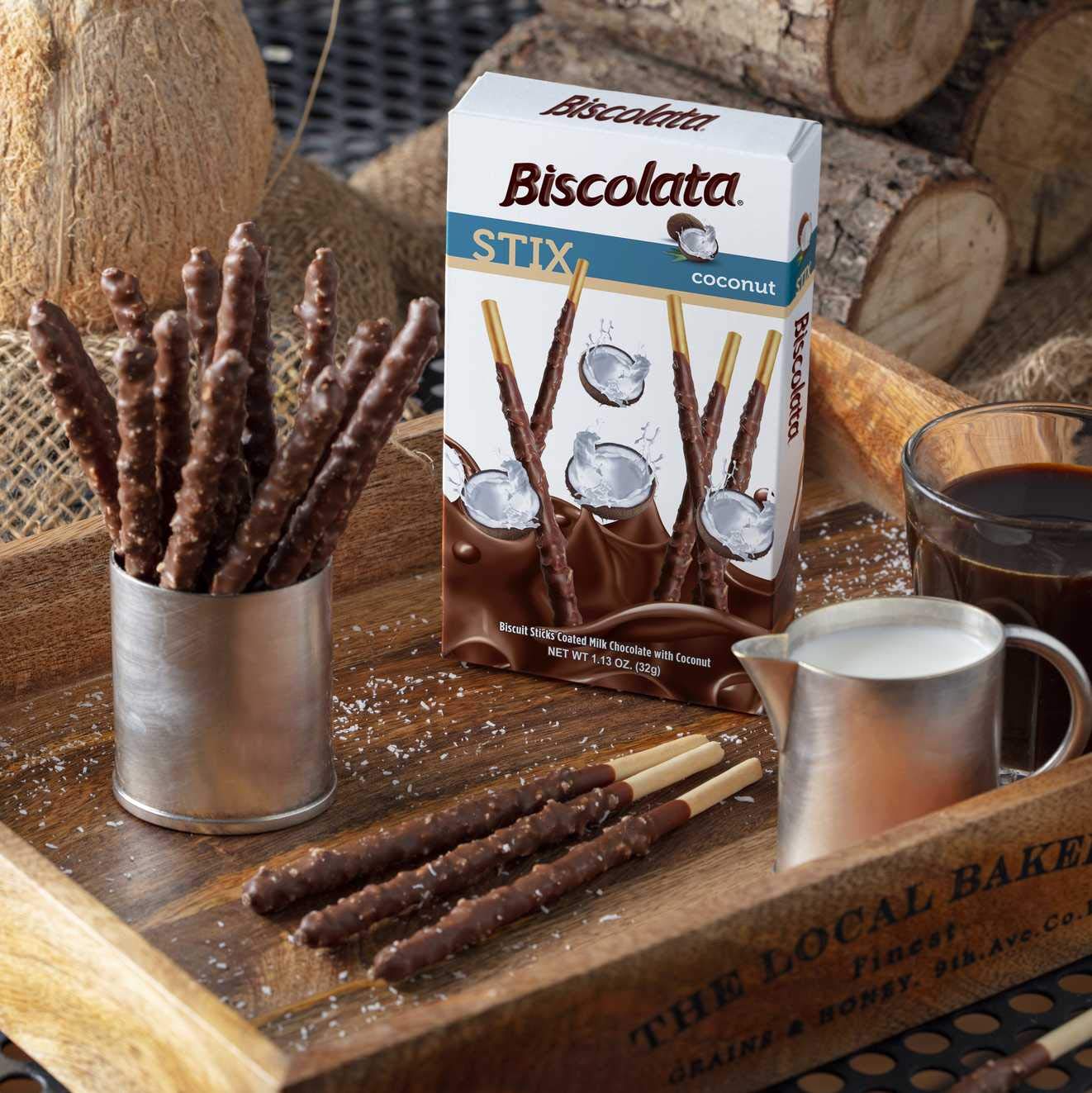چوب شکلاتی biscolata stix با برنجک