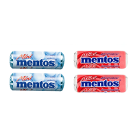 آبنبات منتوس مینی 4 تایی نعنا و توت فرنگی 10.5 گرمی Mentos