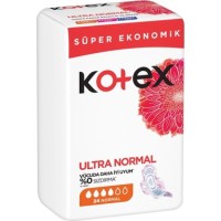 نواربهداشتی کوتکس فوق طبیعی (اولترا نرمال) 24 عددی Kotex Ultra Normal