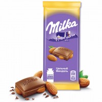 شکلات با مغز بادام 85 گرمی میلکا روسی Milka