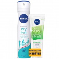 اسپری ضد تعریق زنانه نیوآ مدل Nivea Dry Fresh همراه ماسک صورت دتوکس