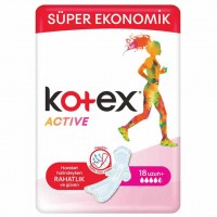 نوار بهداشتی کوتکس Kotex مدل اکتیو بلند 18 عددی