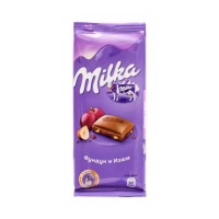 شکلات میلکا فندق و انگور 85 گرم milka
