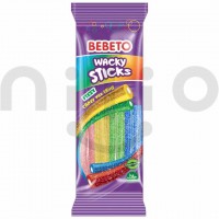 پاستیل شکری ببتو گیاهخواران وکی استیکز فیتزی Bebeto Wacky Sticks Fizzy Mix Fruit Vegetarian