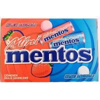 آبنبات منتوس مینی طعم توت فرنگی و نعنا میکس 120 عددی Mentos